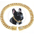 Collier pour chien de luxe à chaîne cubaine – Métal plaqué or