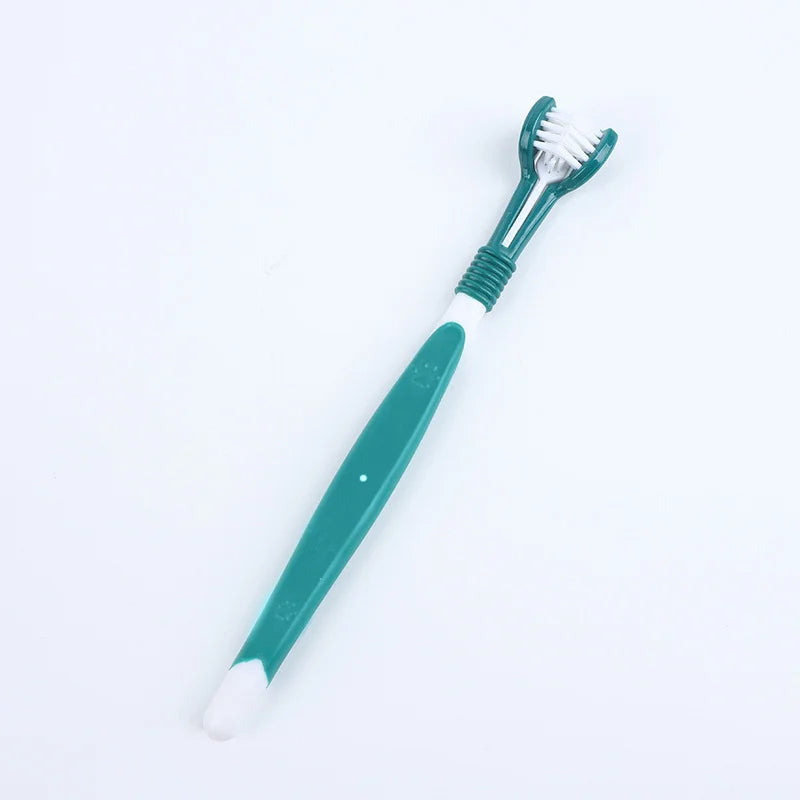 3-Sided Pet Toothbrush for Dogs and Cats Oral Care