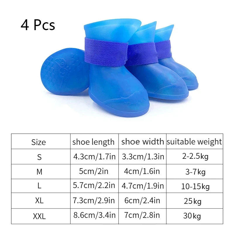 Bottes imperméables en caoutchouc pour chiens – Protections antidérapantes pour les pattes